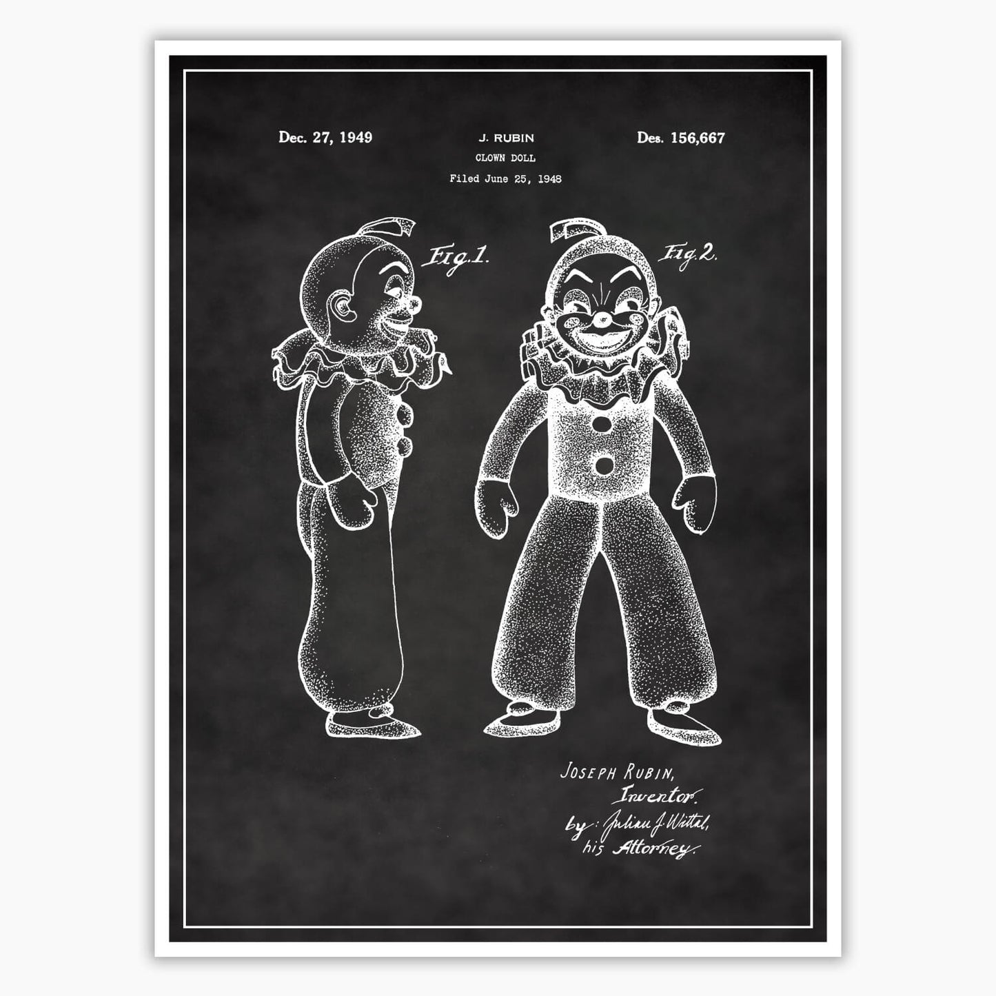 Clown Doll Patent Poster