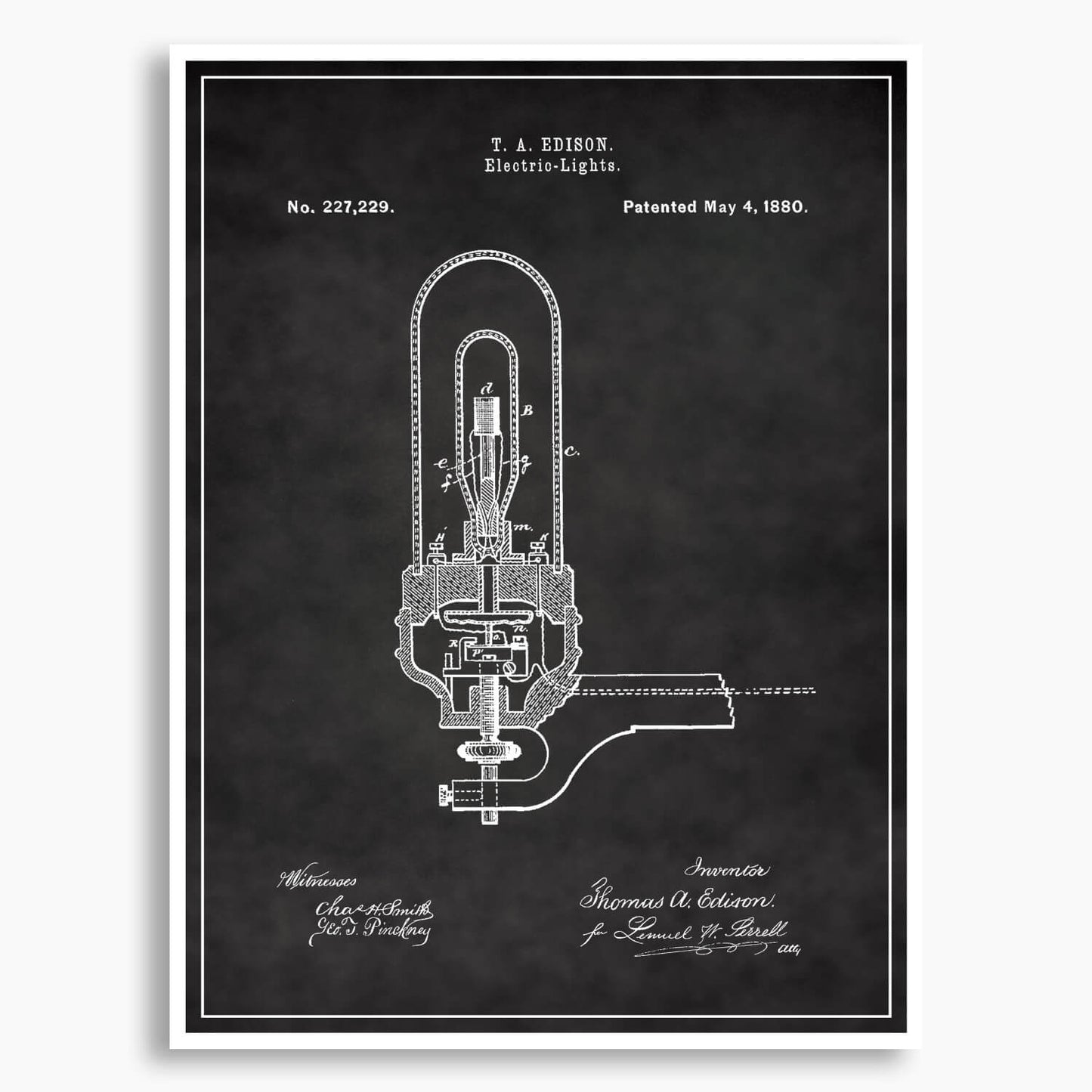 Edison Light Bulb Patent Poster