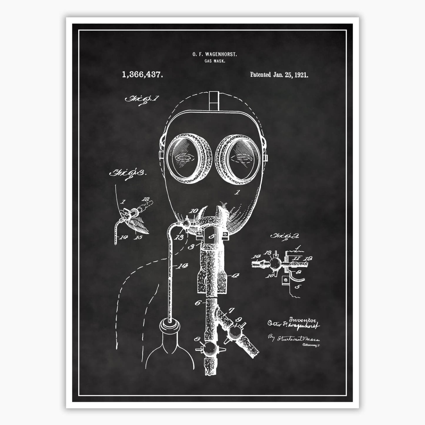 Gas Mask Patent Poster