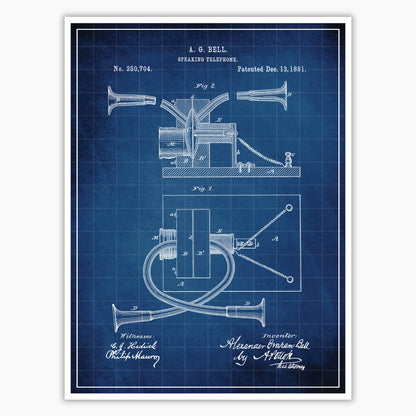Alexander Graham Bell Telephone Patent Poster