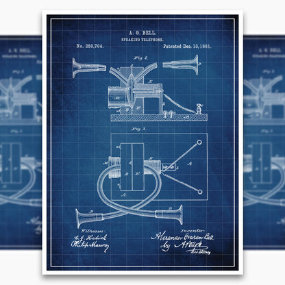 Alexander Graham Bell Telephone Patent Poster