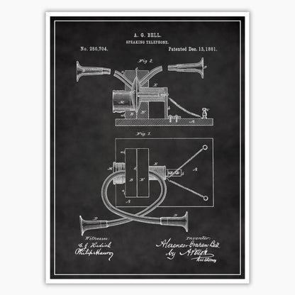 Alexander Graham Bell Telephone Patent Poster