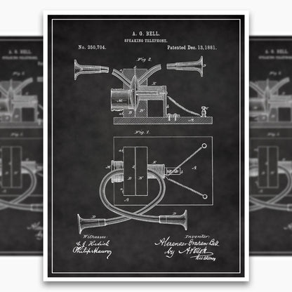 Alexander Graham Bell Telephone Patent Poster