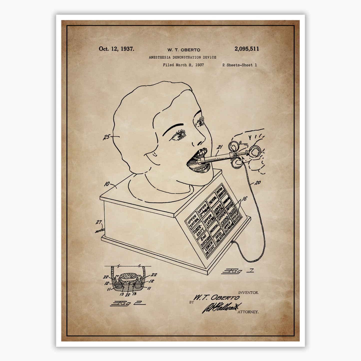 Anesthesia Device Patent Poster