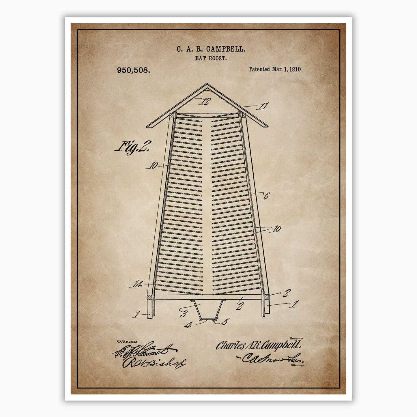 Bat Roost Patent Poster