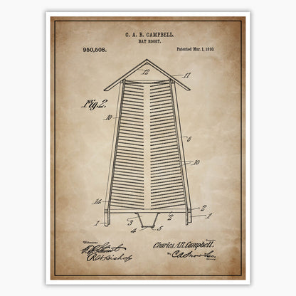 Bat Roost Patent Poster