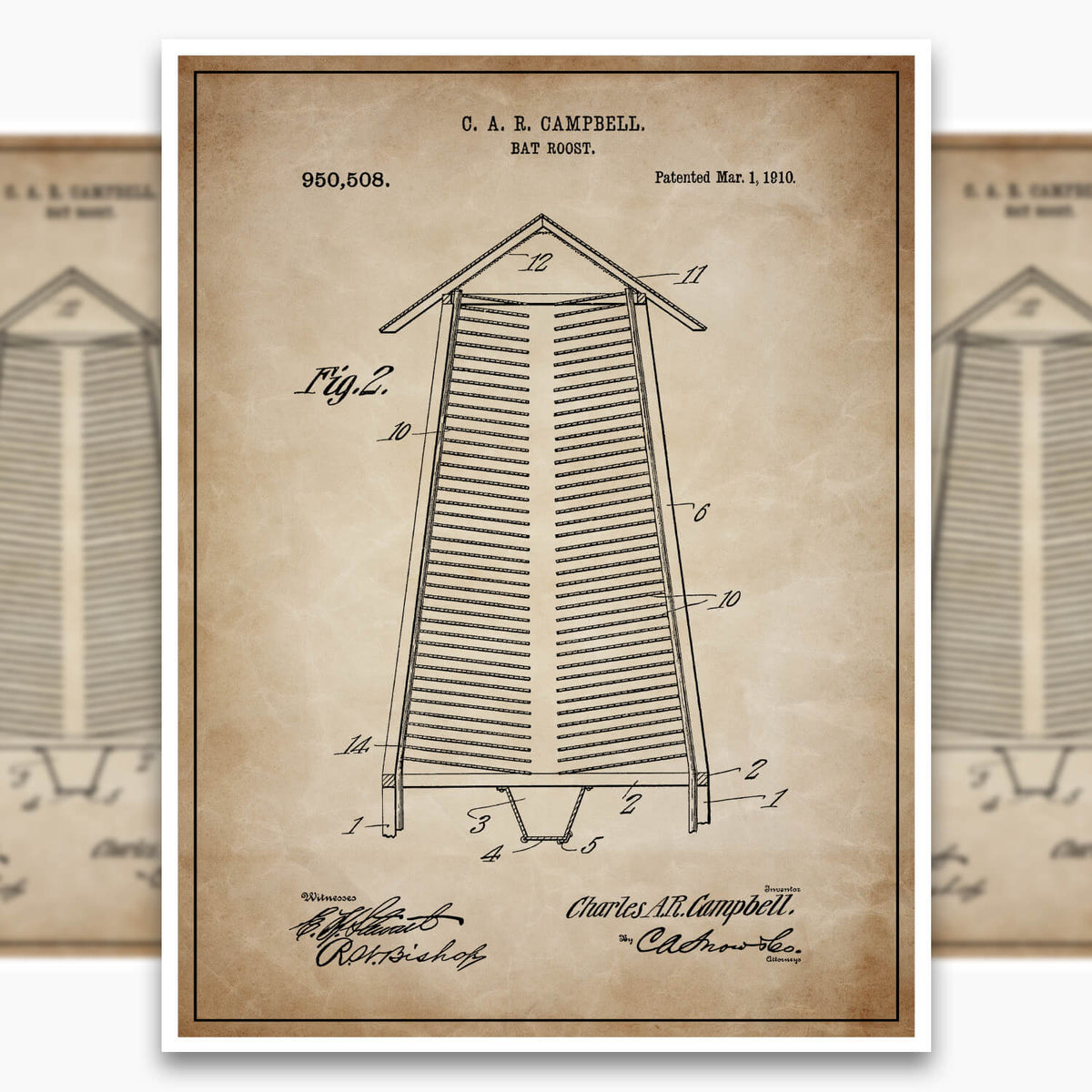 Bat Roost Patent Poster