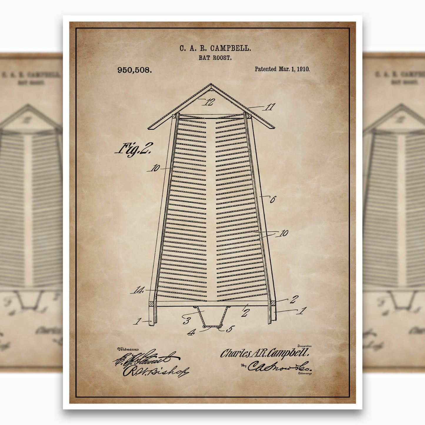 Bat Roost Patent Poster