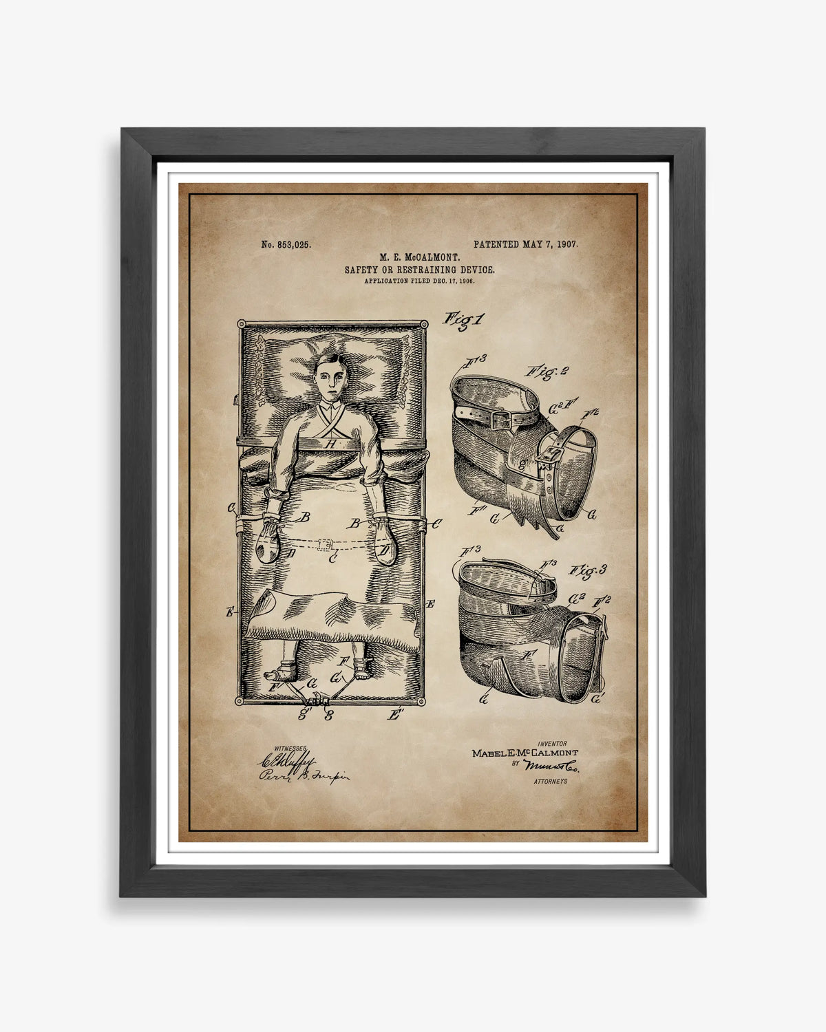 Bed Straps Patent Poster