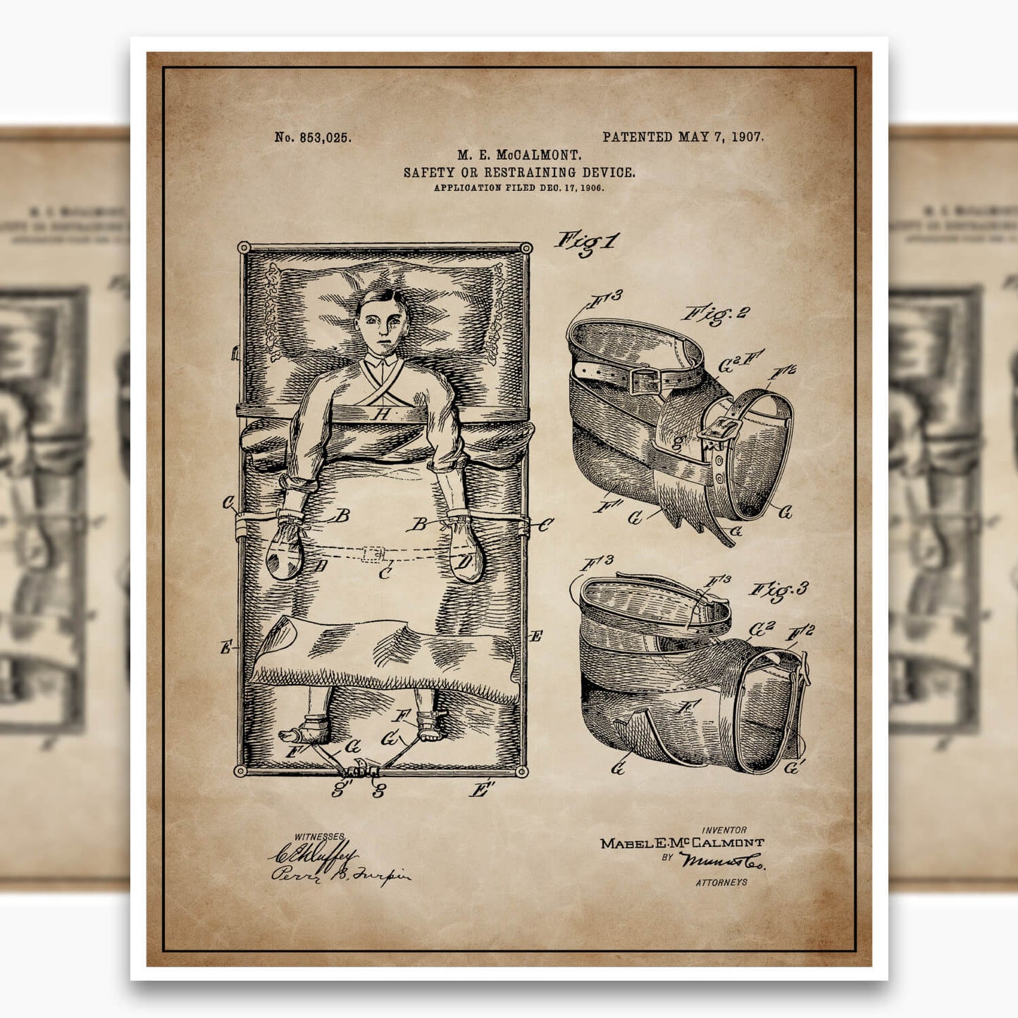 Bed Straps Patent Poster