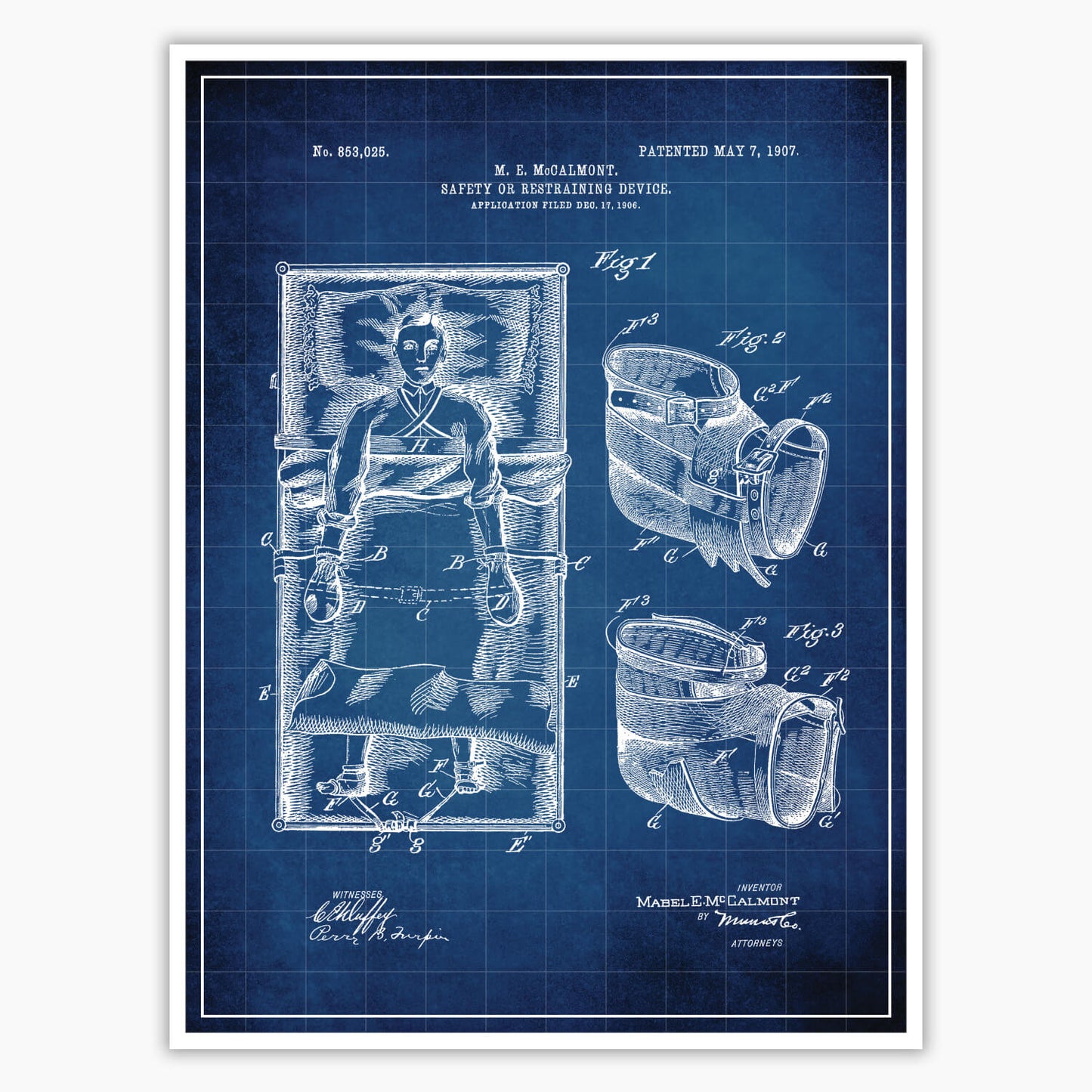 Bed Straps Patent Poster