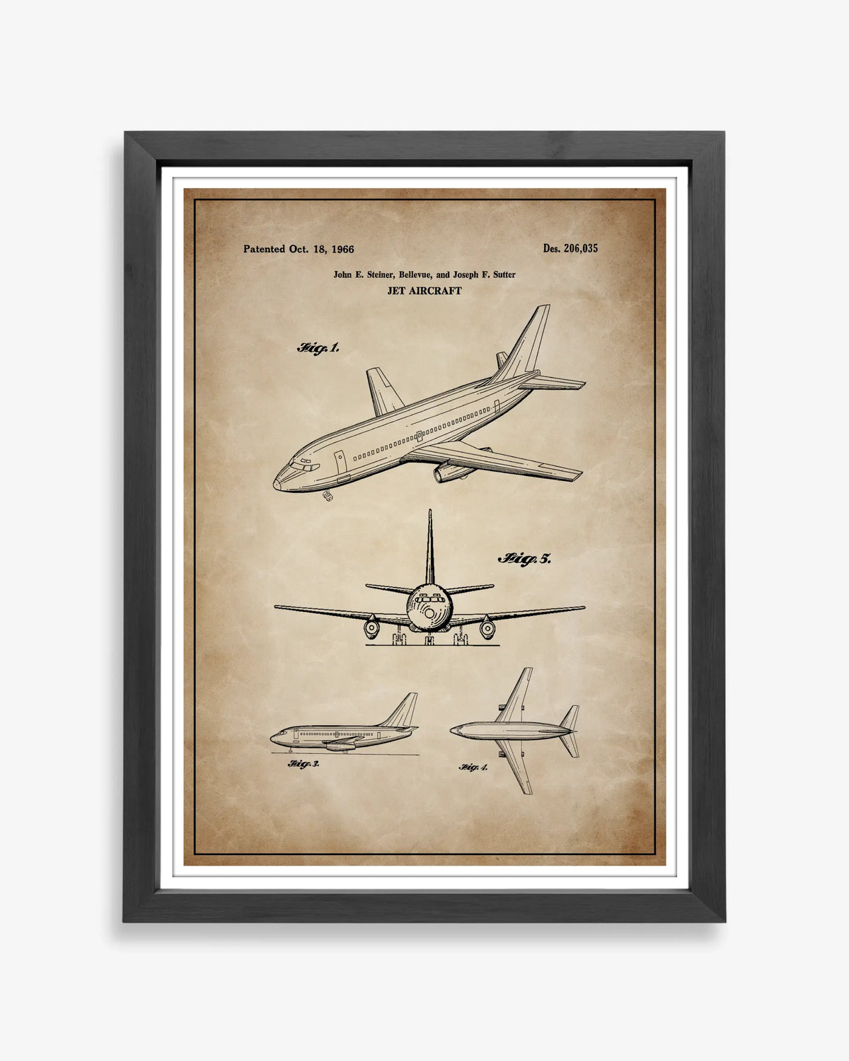 Boeing 737 Passenger Aircraft Patent Poster