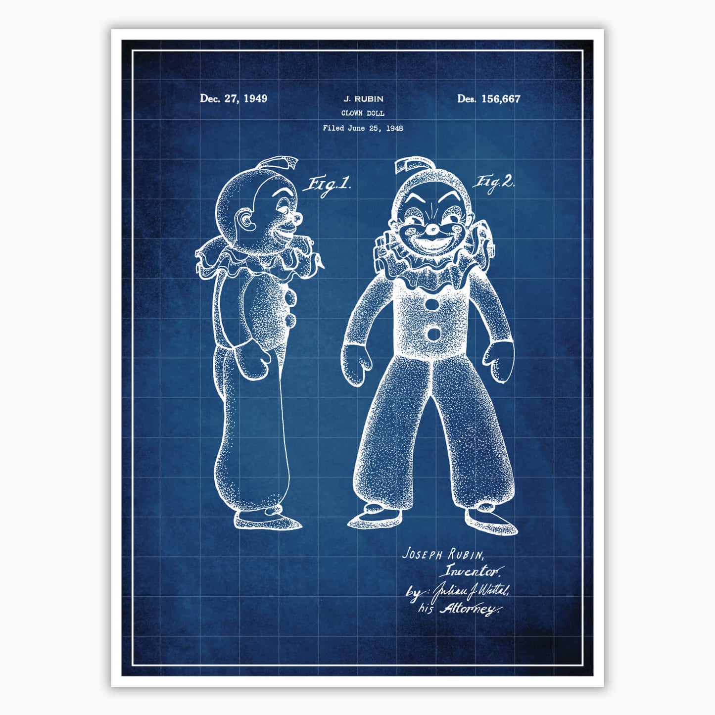 Clown Doll Patent Poster