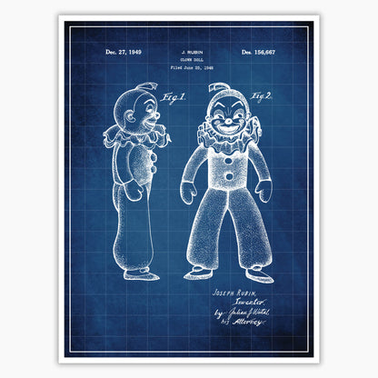 Clown Doll Patent Poster