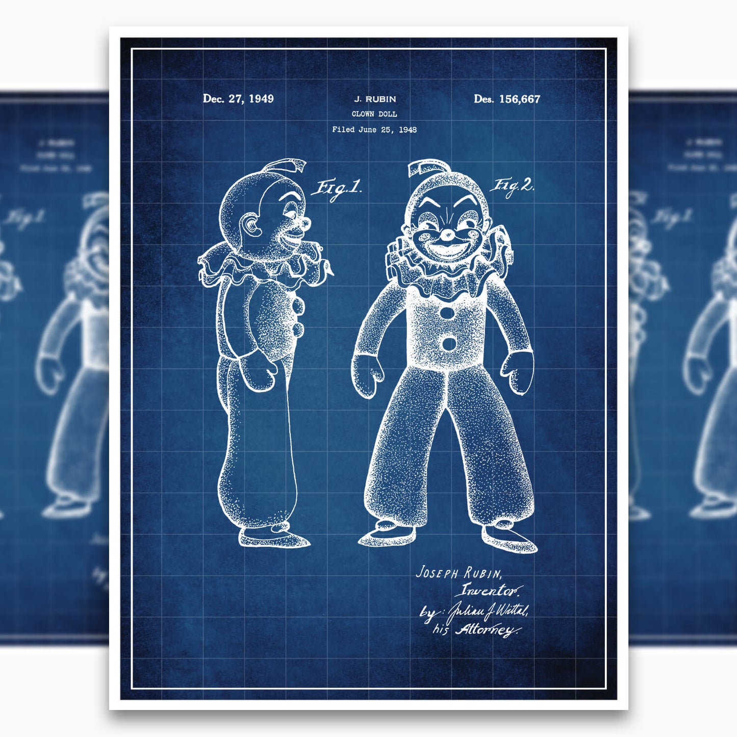 Clown Doll Patent Poster