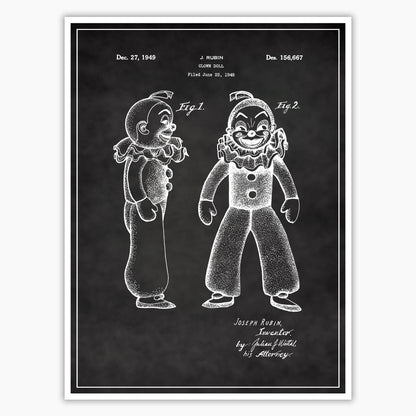 Clown Doll Patent Poster