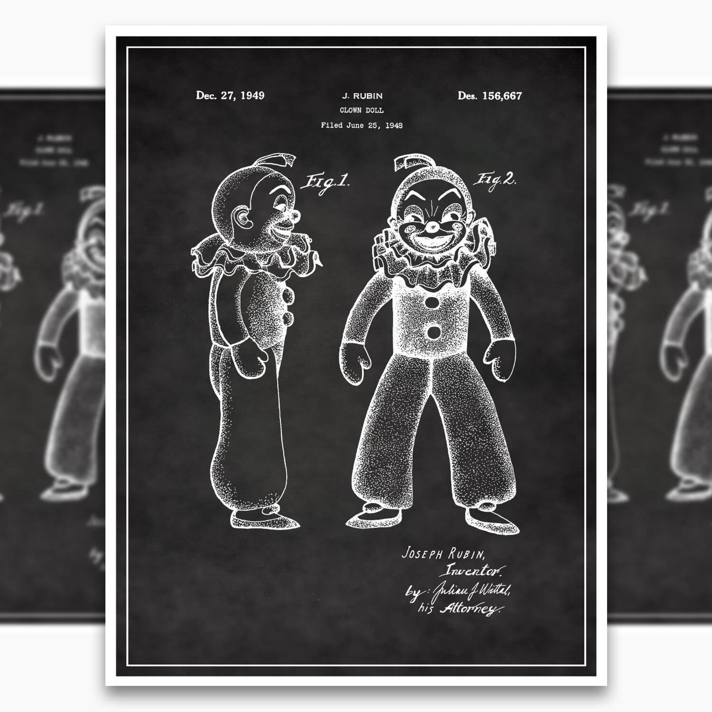 Clown Doll Patent Poster
