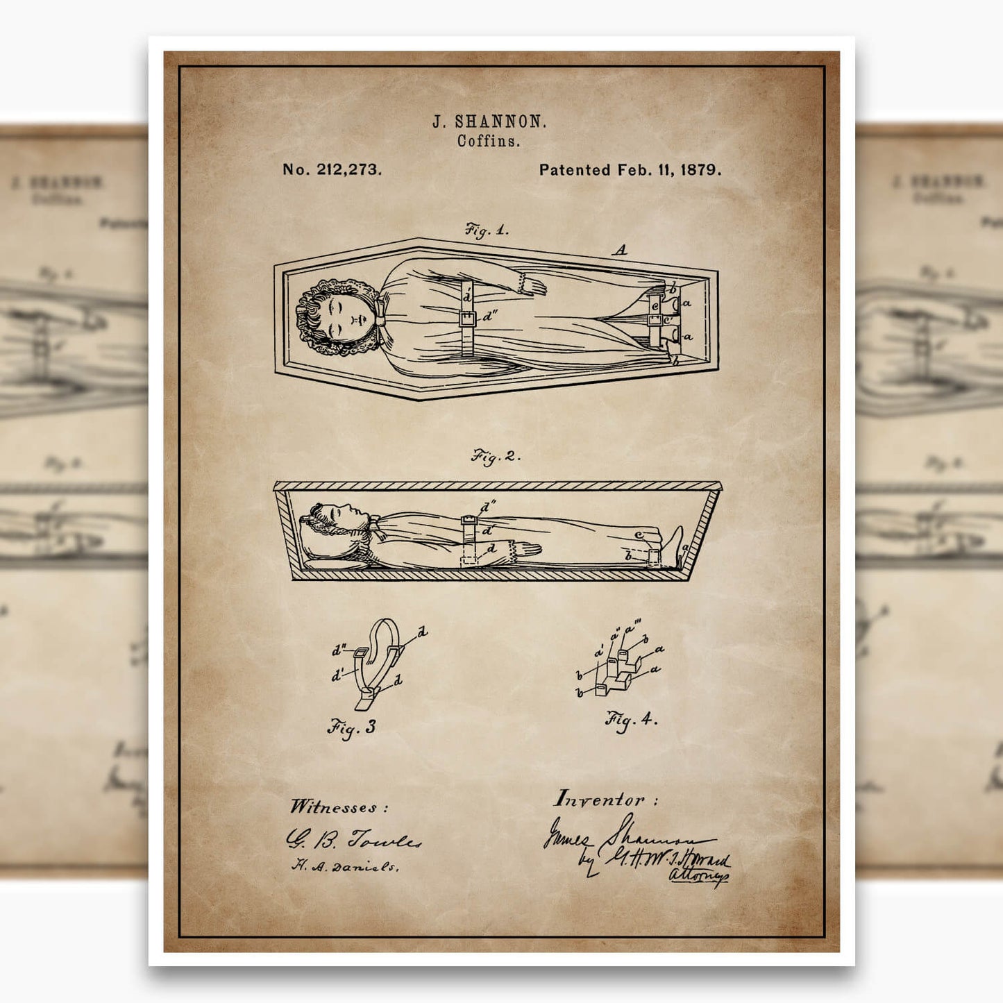Coffin (1879) Patent Poster