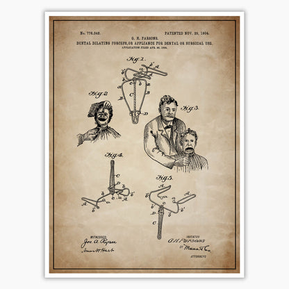 Dental Forceps Patent Poster