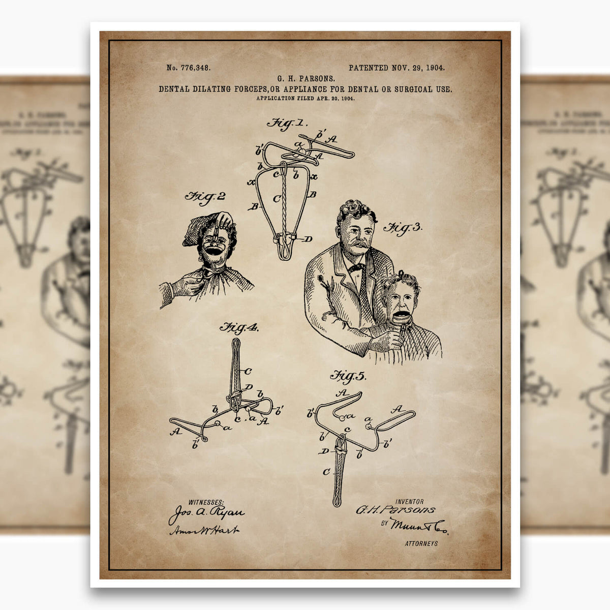 Dental Forceps Patent Poster