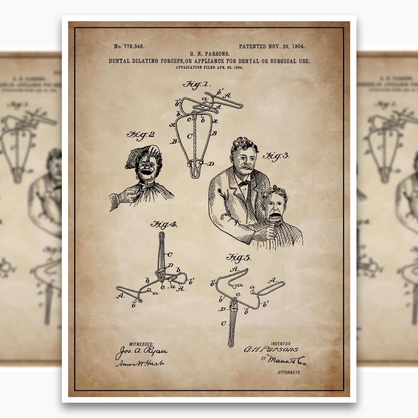Dental Forceps Patent Poster