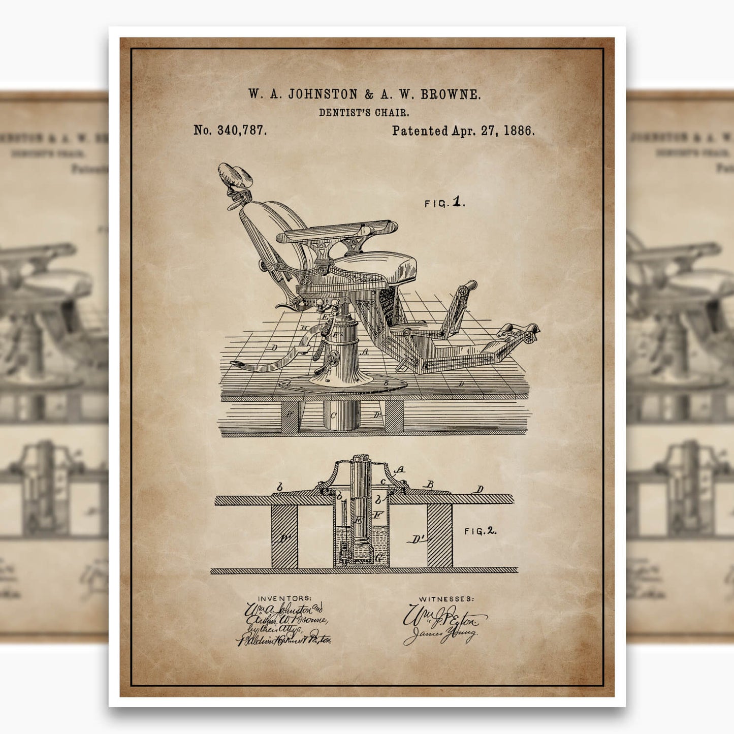 Dentist's Chair Patent Poster