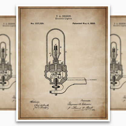 Edison Light Bulb Patent Poster