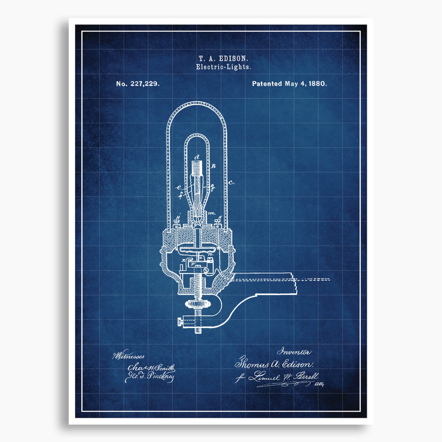 Edison Light Bulb Patent Poster