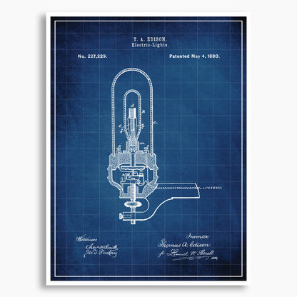 Edison Light Bulb Patent Poster