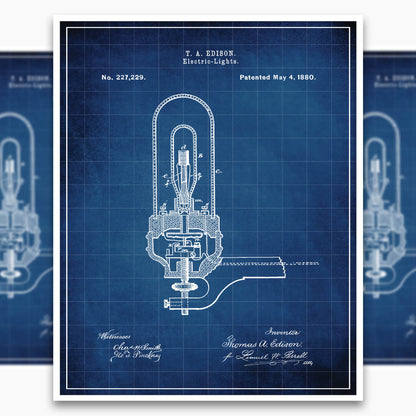 Edison Light Bulb Patent Poster