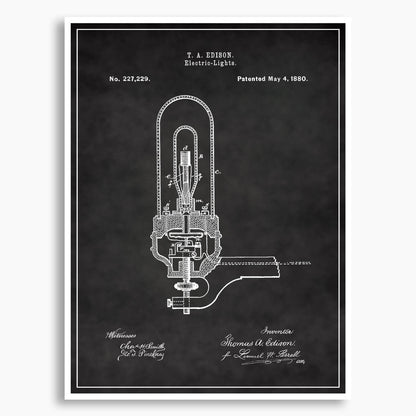 Edison Light Bulb Patent Poster