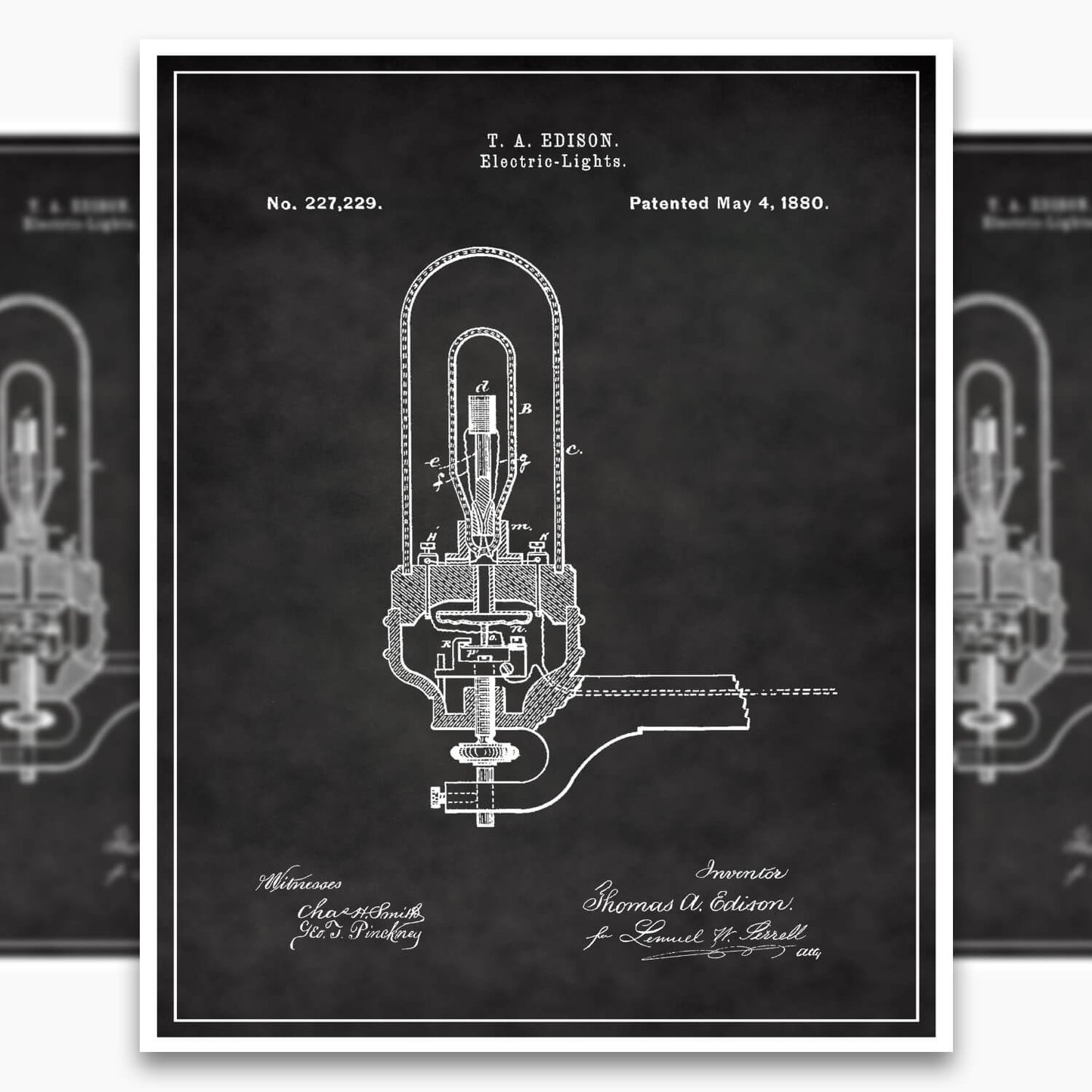 Edison Light Bulb Patent Poster