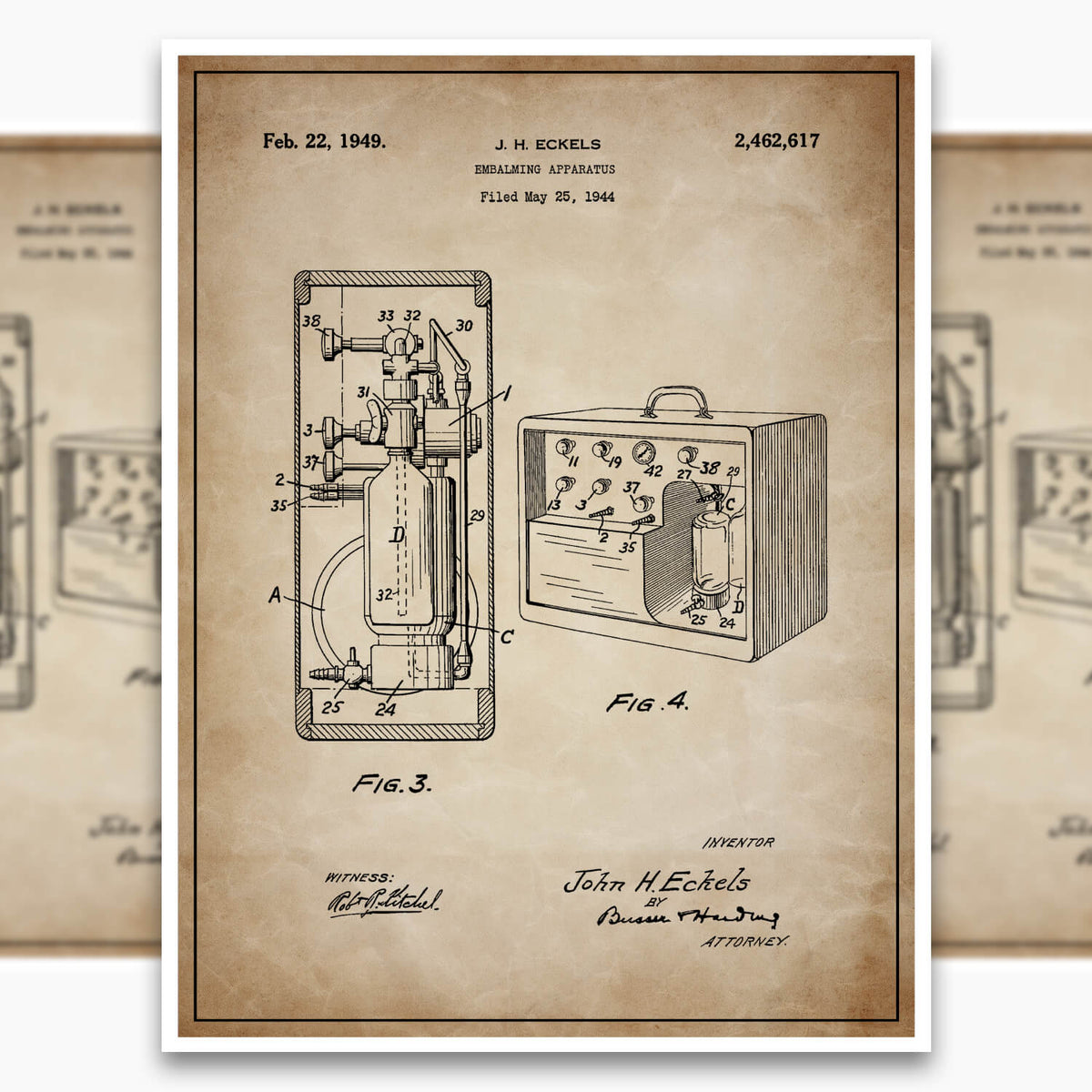 Embalming Machine Patent Poster