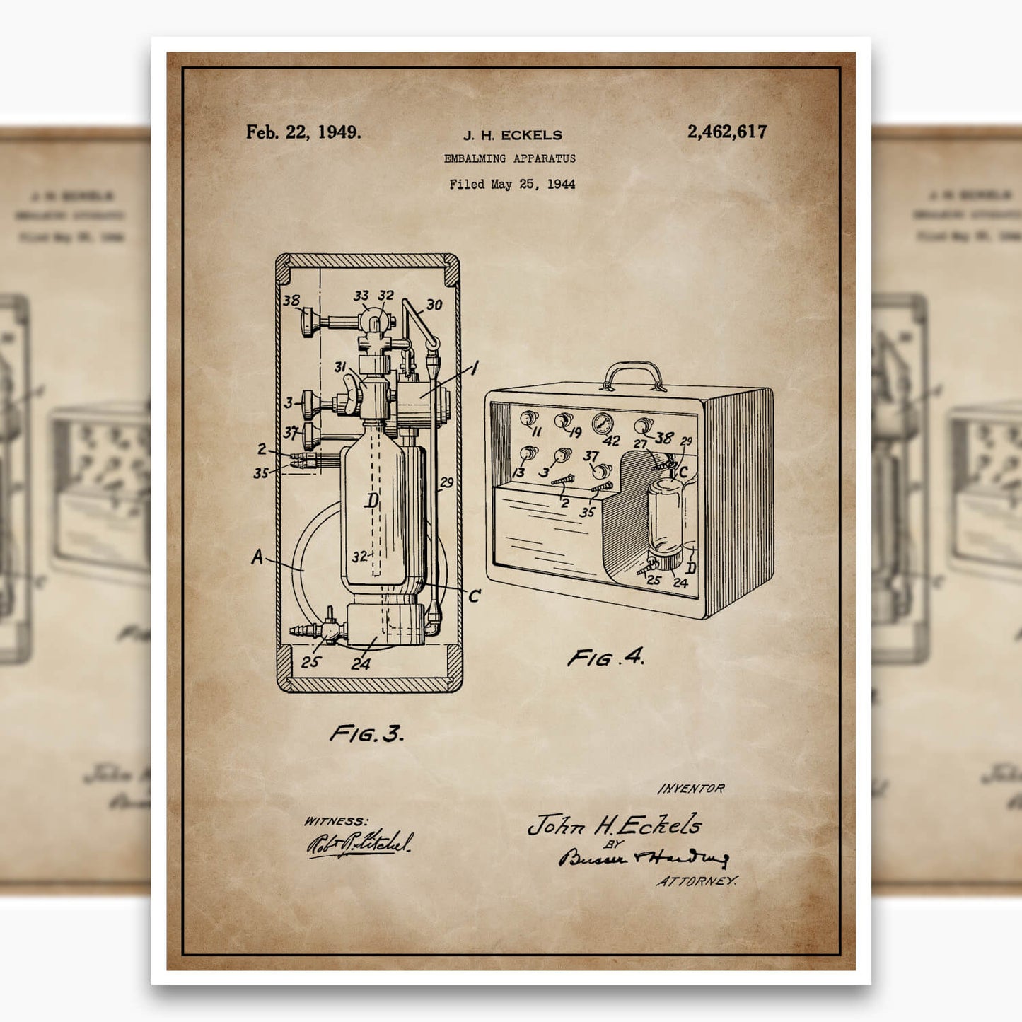 Embalming Machine Patent Poster