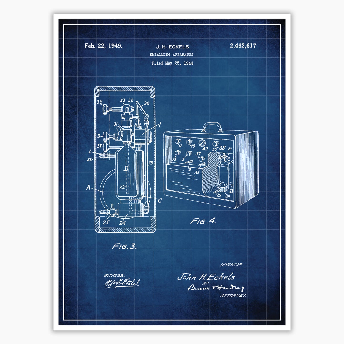 Embalming Machine Patent Poster