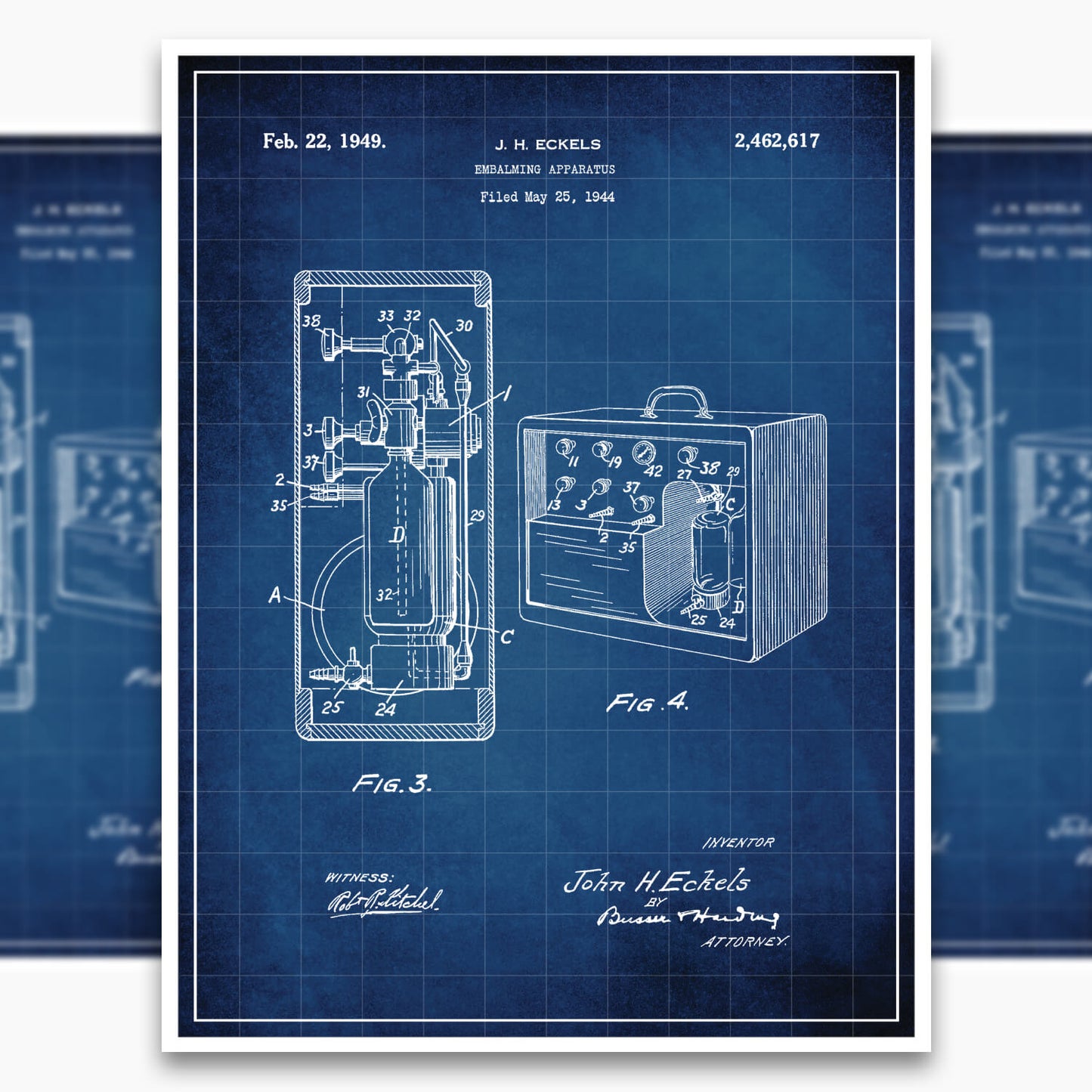 Embalming Machine Patent Poster
