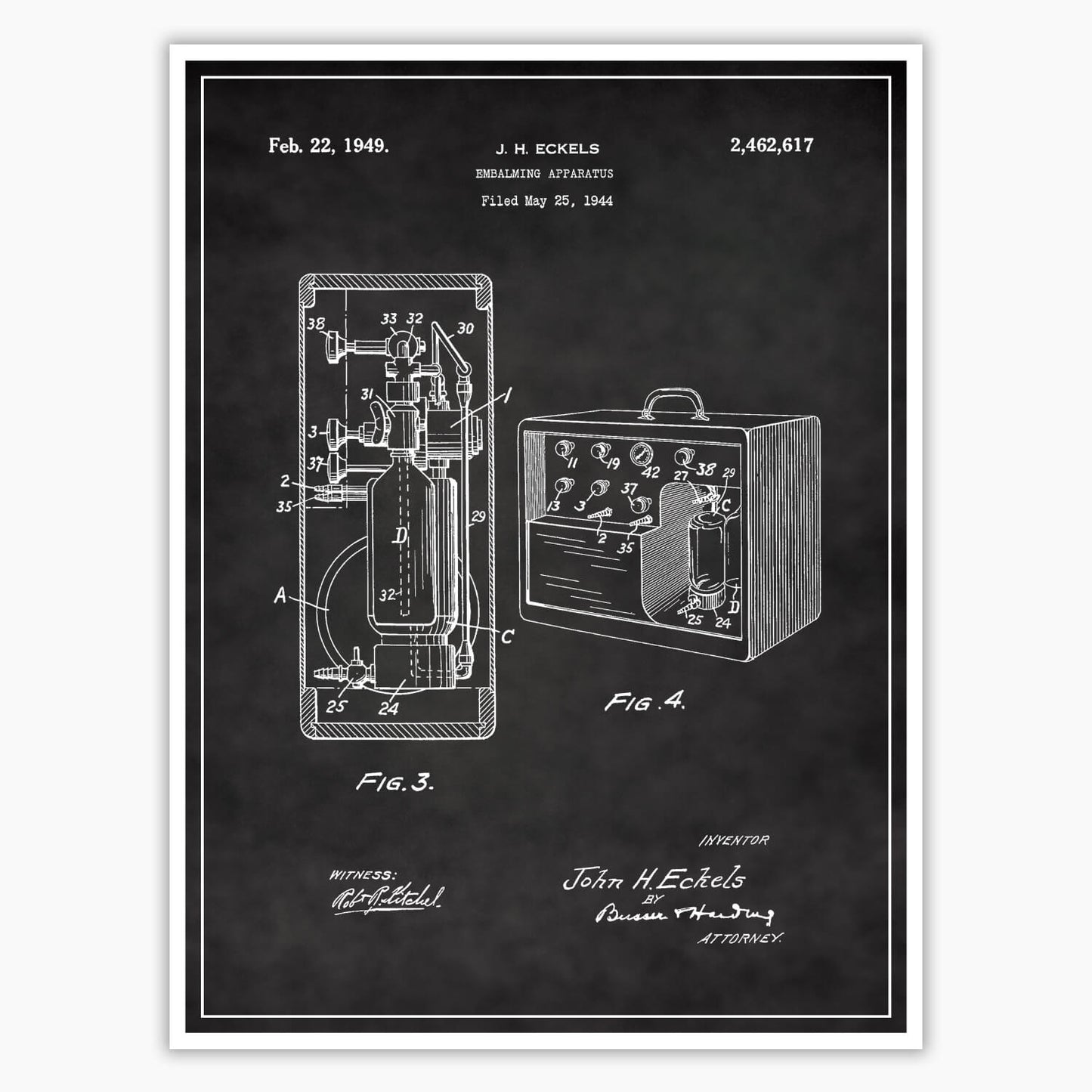 Embalming Machine Patent Poster