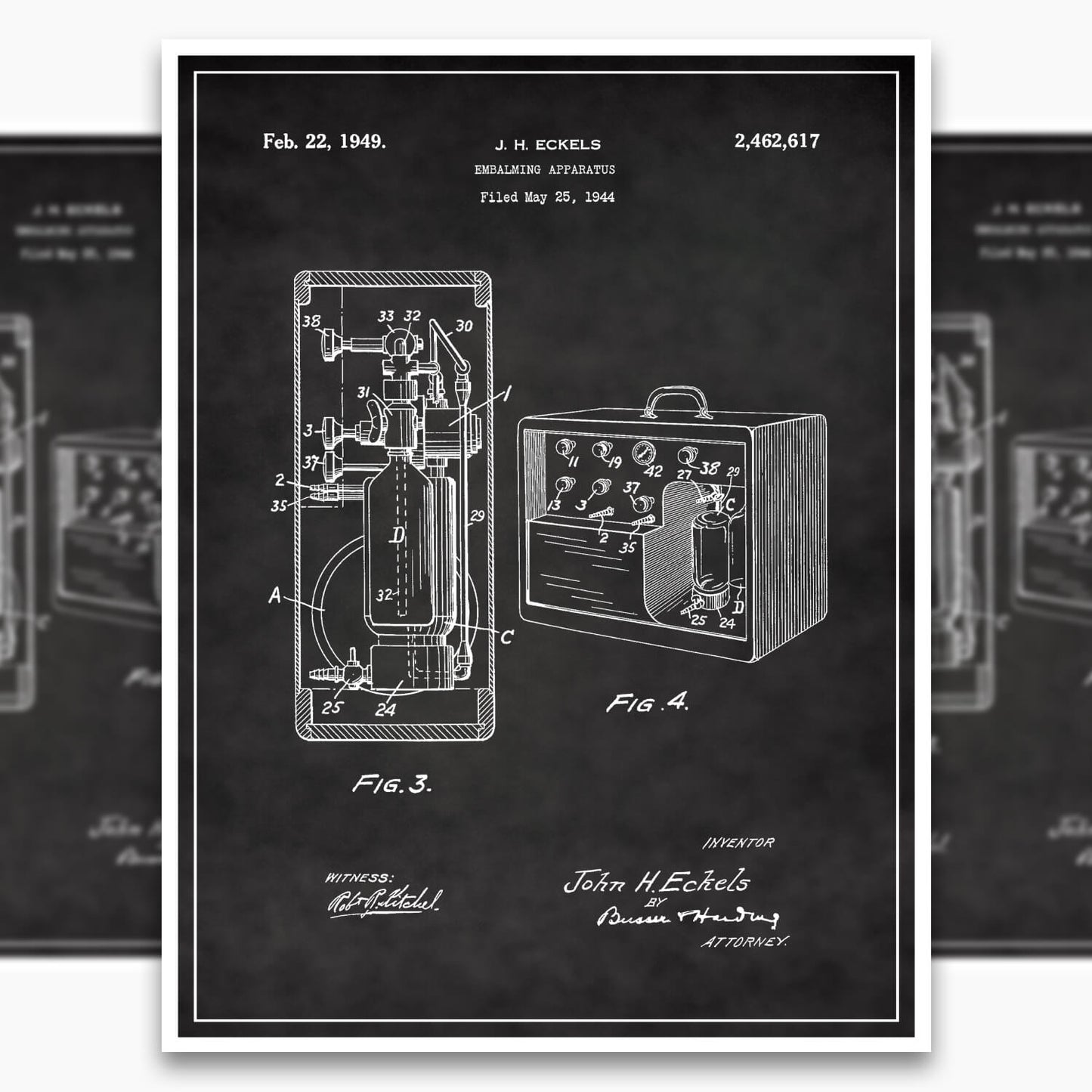 Embalming Machine Patent Poster
