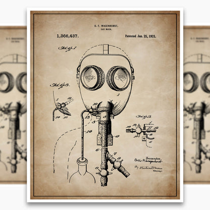 Gas Mask Patent Poster