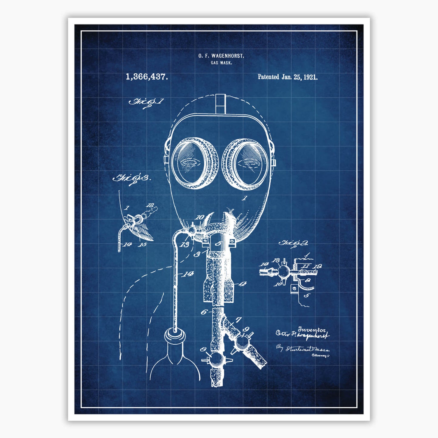 Gas Mask Patent Poster