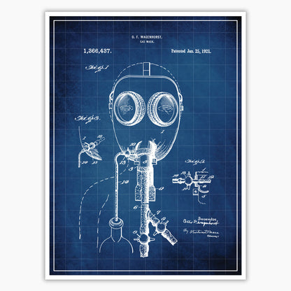 Gas Mask Patent Poster
