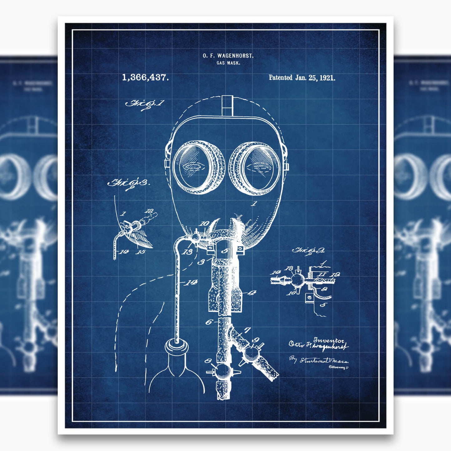 Gas Mask Patent Poster