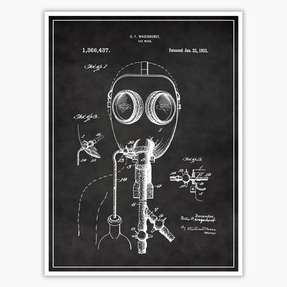 Gas Mask Patent Poster
