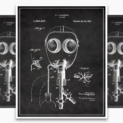 Gas Mask Patent Poster