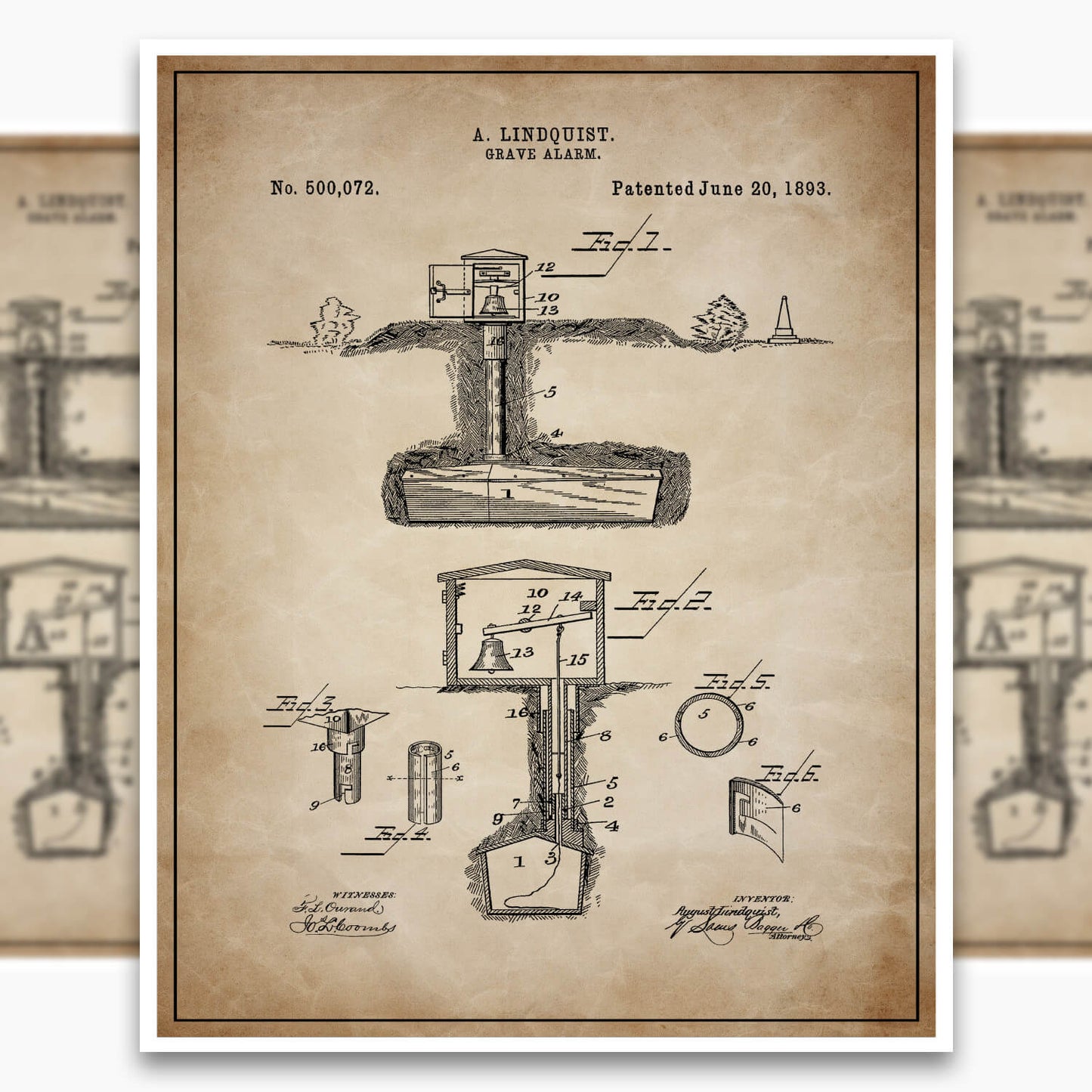 Grave Alarm Patent Poster