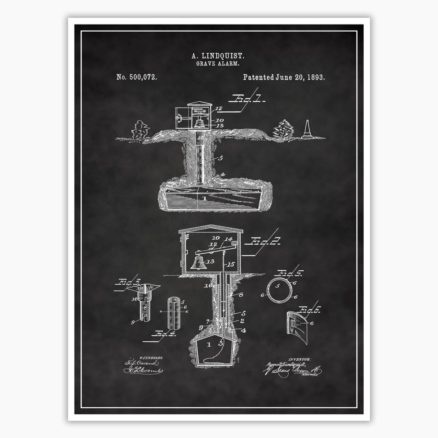 Grave Alarm Patent Poster