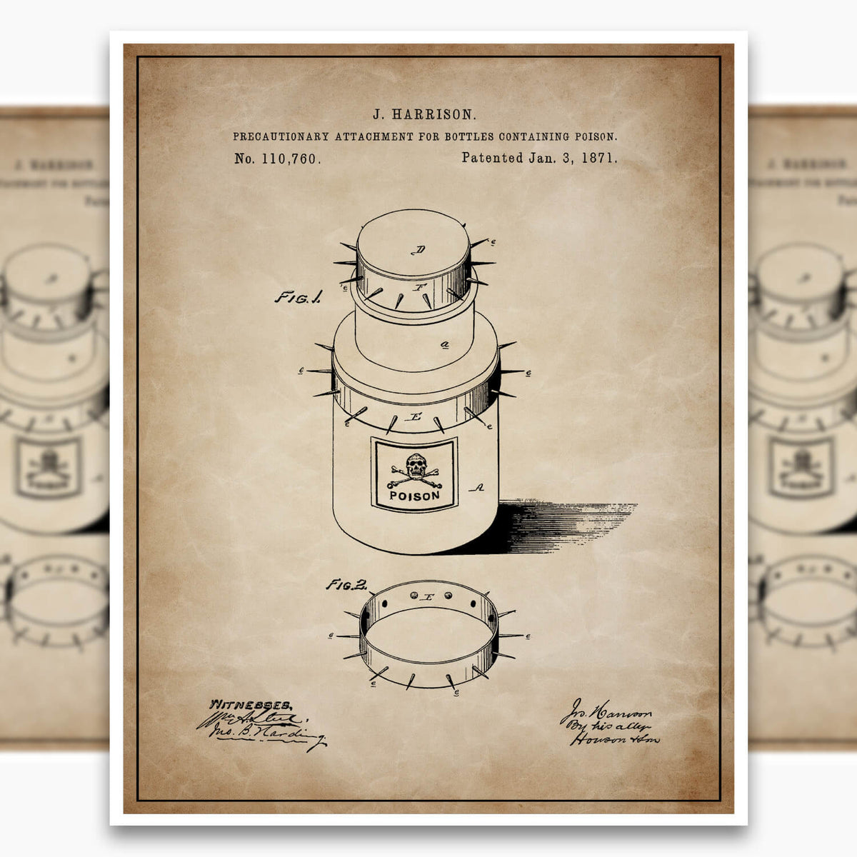 Poison Bottle Patent Poster
