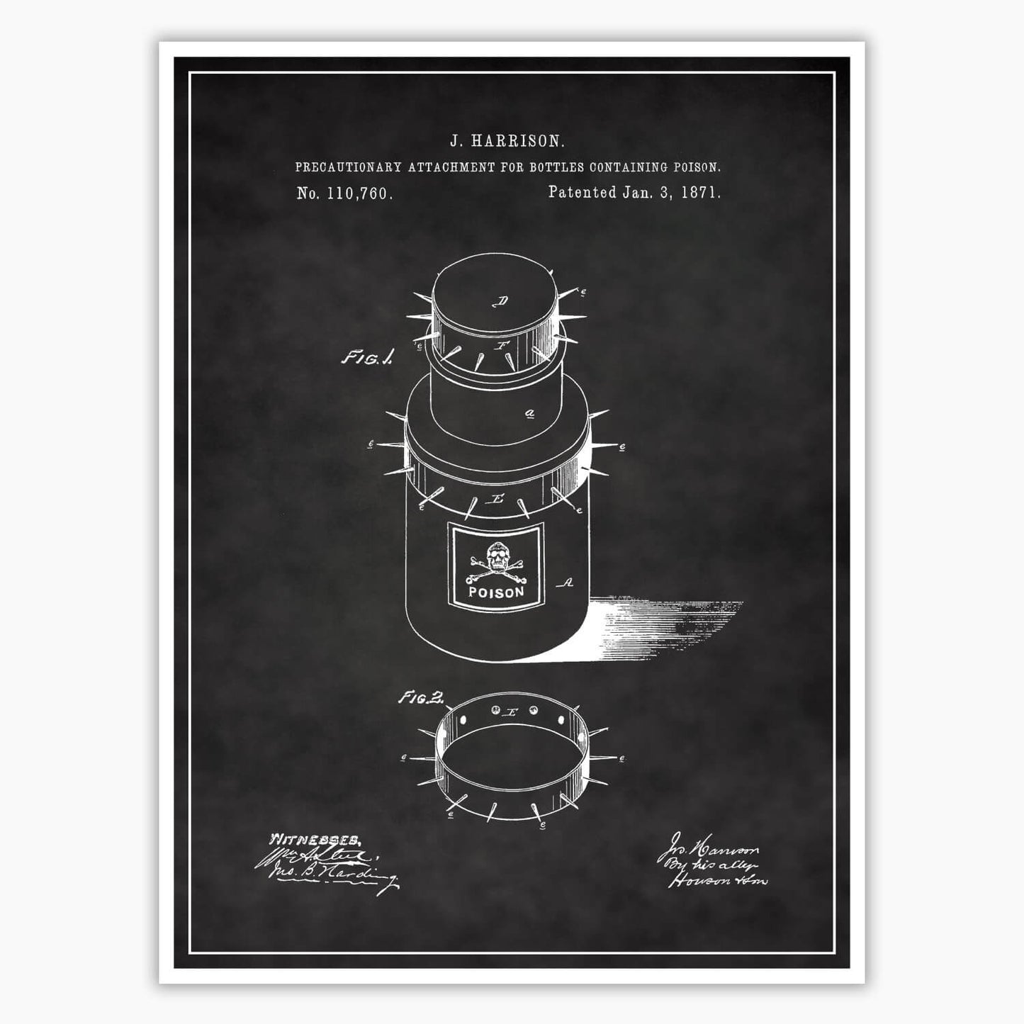 Poison Bottle Patent Poster