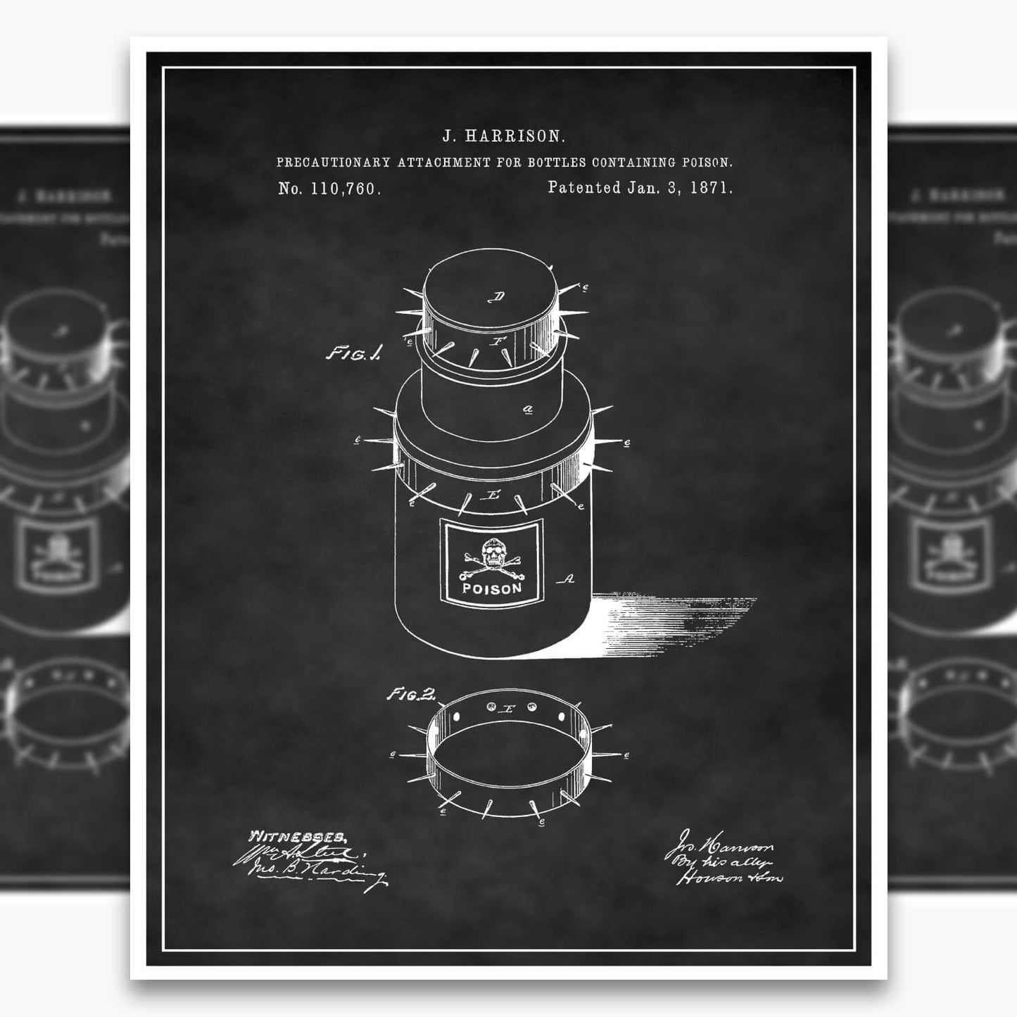 Poison Bottle Patent Poster