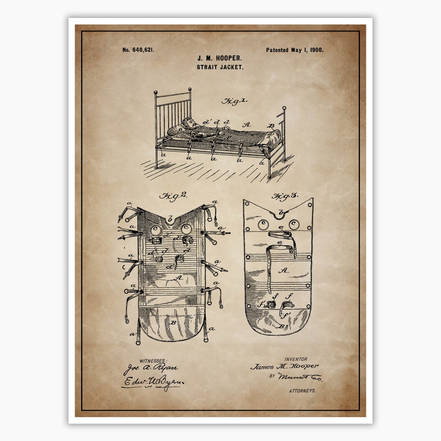 Strait Jacket Patent Poster